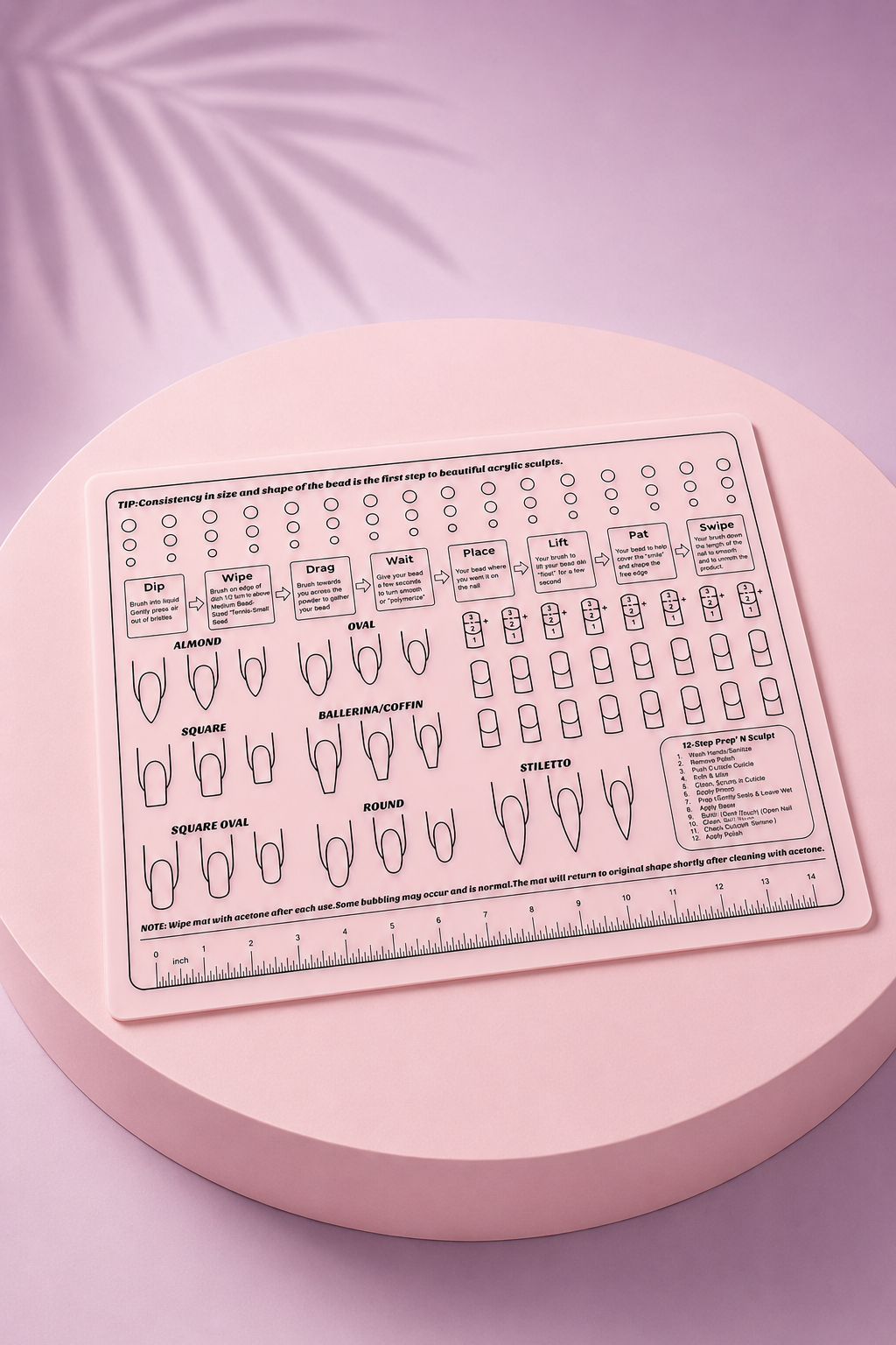 Acrylic Nail Practice Mat – Reusable Acrylic Application Training Mat