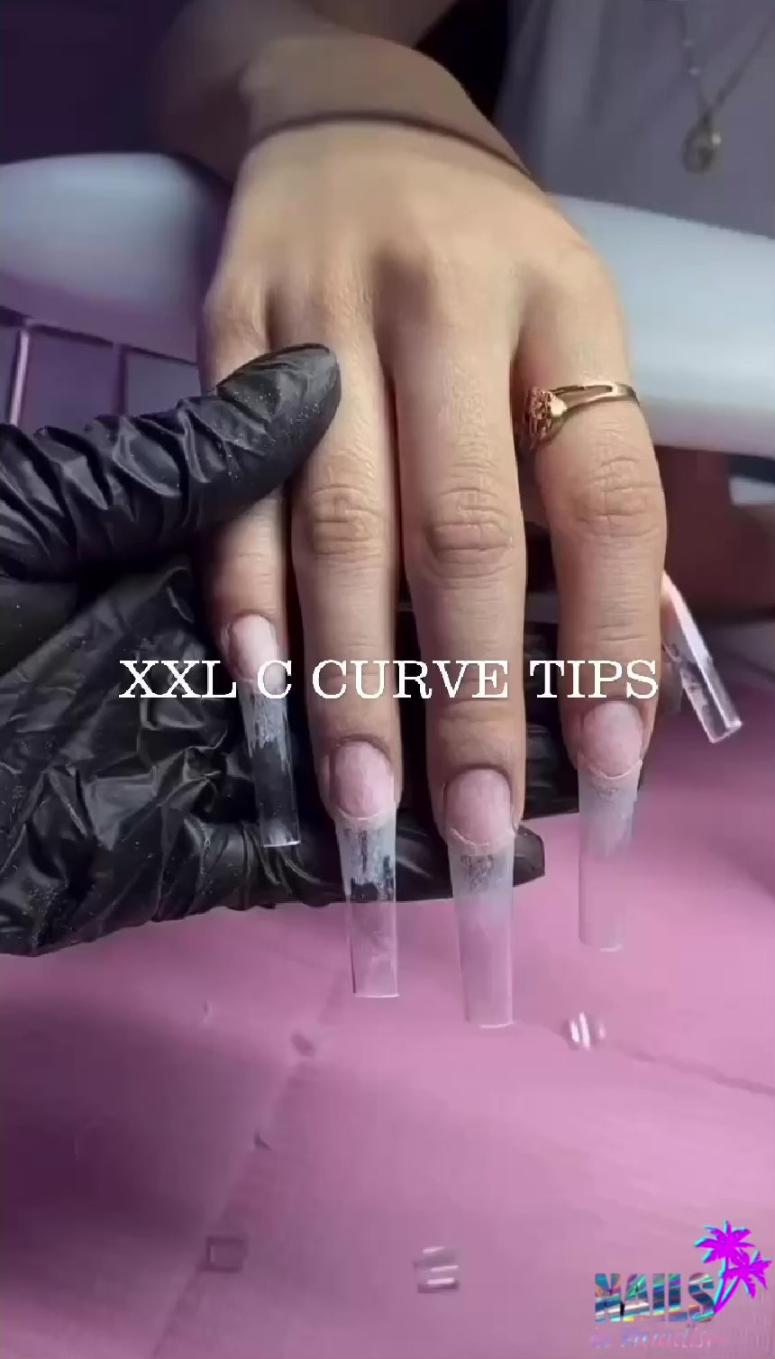 أطراف أظافر شفافة منحنية مقاس XXL C 