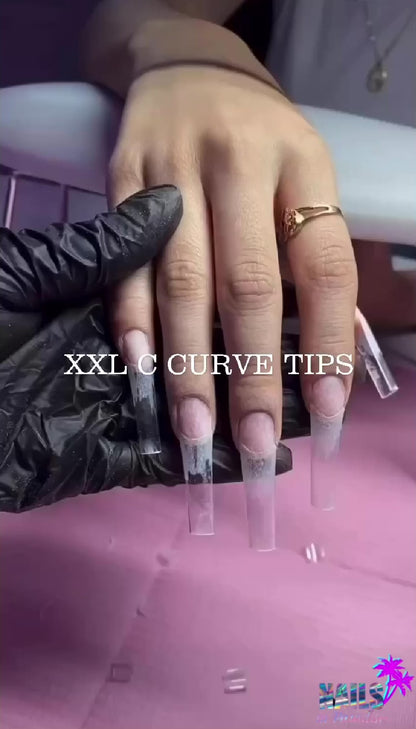 Puntas de uñas transparentes XXL Curve C 
